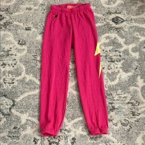 Aviator Nation Lighting Bolt Pink Sweatpants Size XS